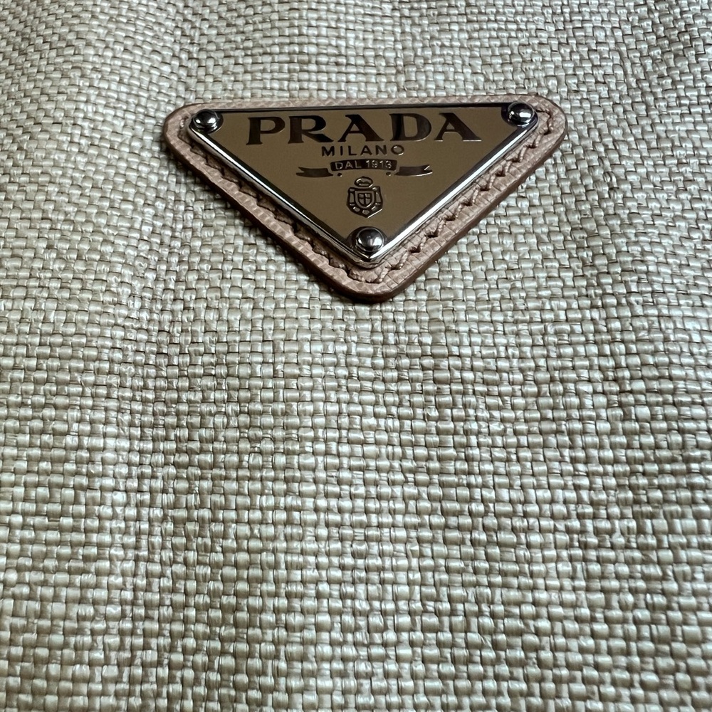 Prada Tan Canvas Bag with Signature Logo